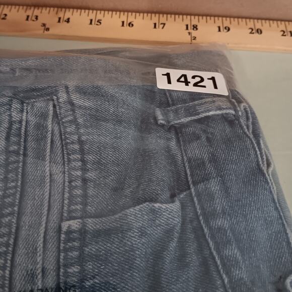 Original Bugle Boy Vintage Jeans 32X29 Blue Fade Pleated Skate Y2K Paint Grunge - Picture 14 of 14